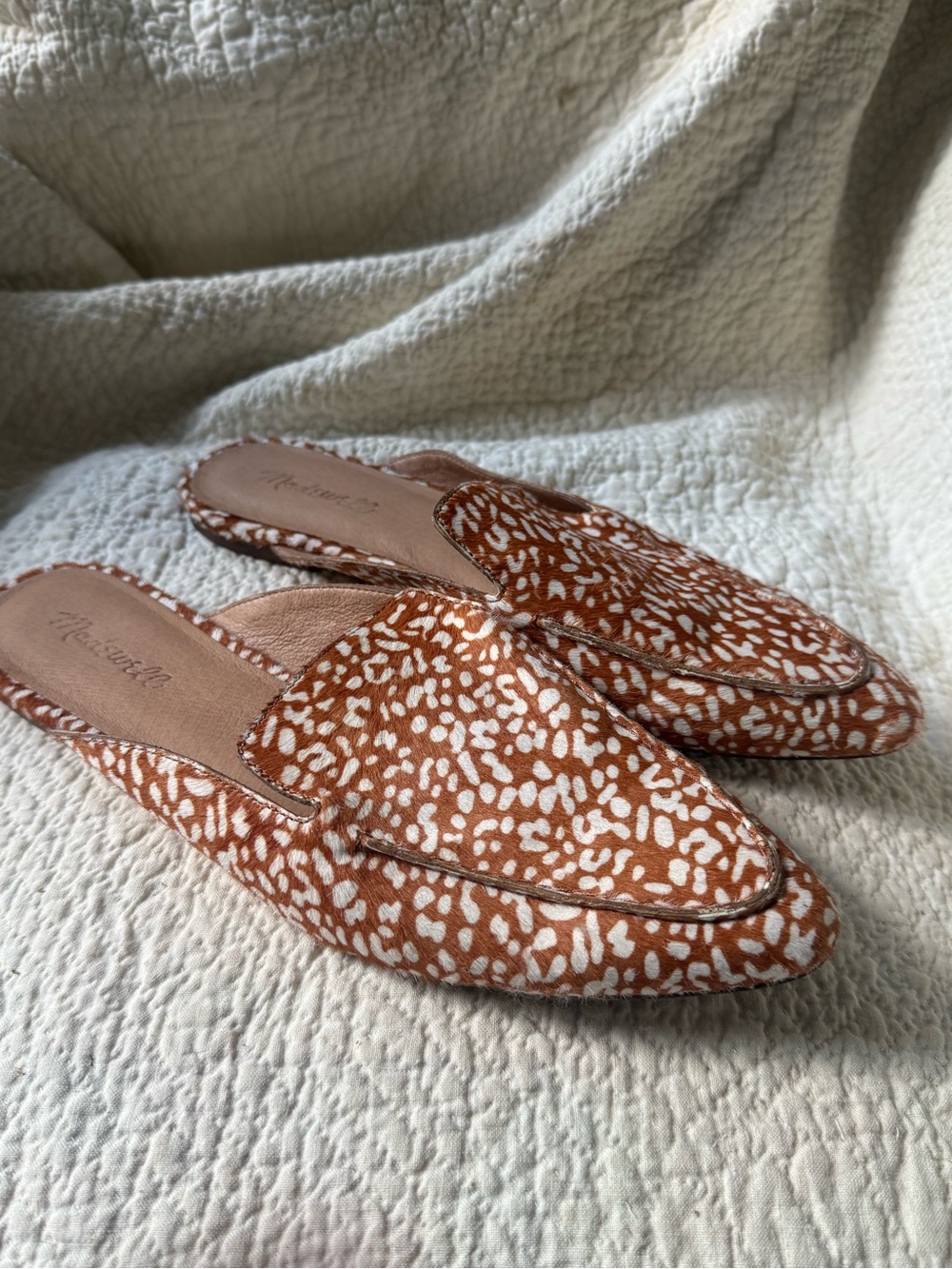 Madewell Calf Hair Animal Print Mule Loafers Slides Size 10